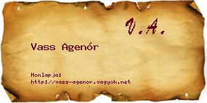 Vass Agenór névjegykártya