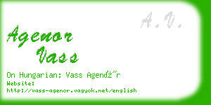 agenor vass business card